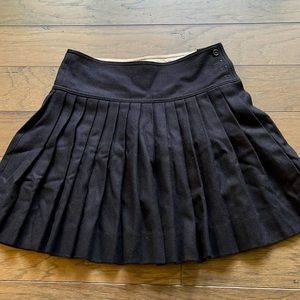 Pleated wool/cashmere mini skirt